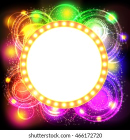 Abstract shining retro light banner. Vector illustration