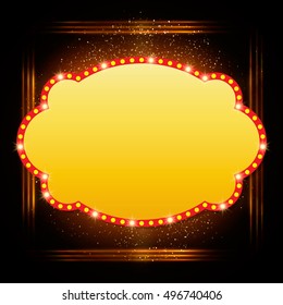 Abstract shining retro light banner. Vector illustration