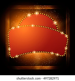 Abstract shining retro light banner. Vector illustration