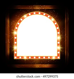Abstract shining retro light banner. Vector illustration