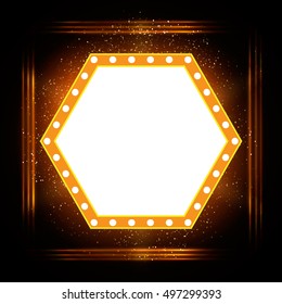 Abstract shining retro light banner. Vector illustration