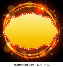 Abstract shining retro light banner. Vector illustration