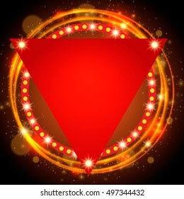 Abstract shining retro light banner. Vector illustration