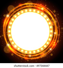 Abstract shining retro light banner. Vector illustration
