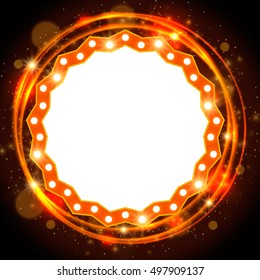 Abstract shining retro light banner. Vector illustration