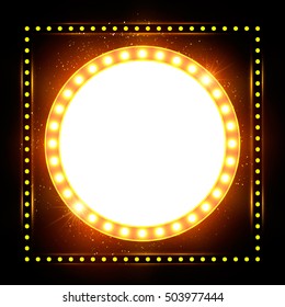 Abstract shining retro light banner. Vector illustration