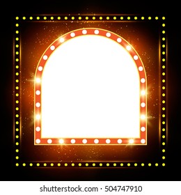 Abstract shining retro light banner. Vector illustration