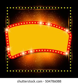 Abstract shining retro light banner. Vector illustration