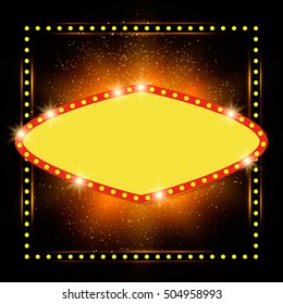 Abstract shining retro light banner. Vector illustration
