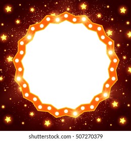 Abstract shining retro light banner. Vector illustration