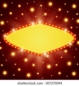 Abstract shining retro light banner. Vector illustration