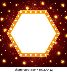 Abstract shining retro light banner. Vector illustration