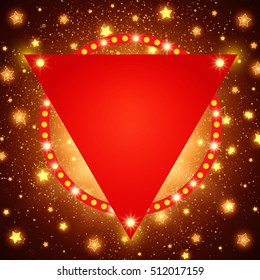 Abstract shining retro light banner. Vector illustration