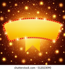 Abstract shining retro light banner. Vector illustration