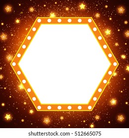 Abstract shining retro light banner. Vector illustration