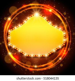 Abstract shining retro light banner. Vector illustration