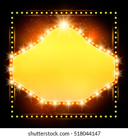Abstract shining retro light banner. Vector illustration
