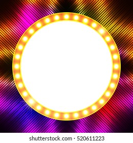 Abstract shining retro light banner. Vector illustration