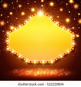 Abstract shining retro light banner. Vector illustration
