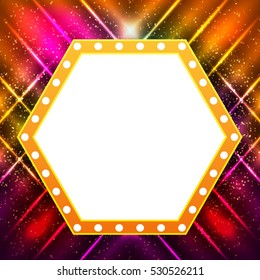 Abstract shining retro light banner. Vector illustration