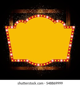 Abstract shining retro light banner. Vector illustration