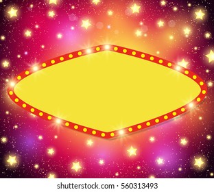 Abstract shining retro light banner. Vector illustration
