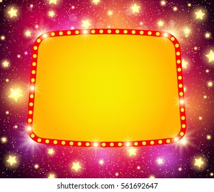 Abstract shining retro light banner. Vector illustration