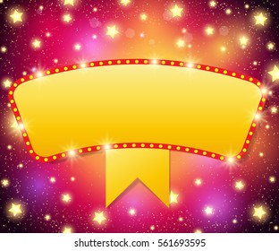 Abstract shining retro light banner. Vector illustration