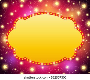 Abstract shining retro light banner. Vector illustration