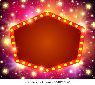 Abstract shining retro light banner. Vector illustration
