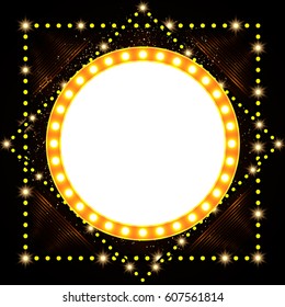 Abstract shining retro light banner. Vector illustration