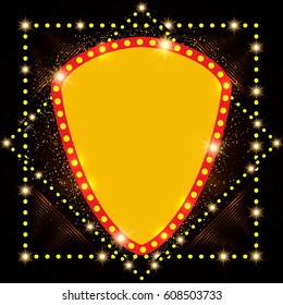 Abstract shining retro light banner. Vector illustration
