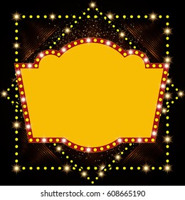 Abstract shining retro light banner. Vector illustration