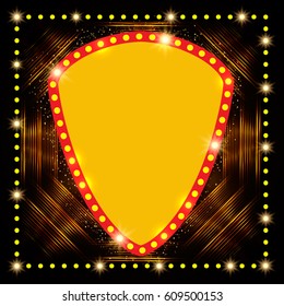 Abstract shining retro light banner. Vector illustration