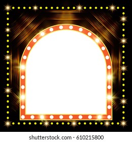 Abstract shining retro light banner. Vector illustration