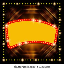 Abstract shining retro light banner. Vector illustration