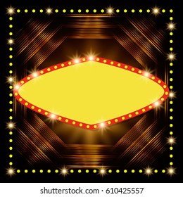 Abstract shining retro light banner. Vector illustration