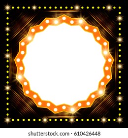 Abstract shining retro light banner. Vector illustration