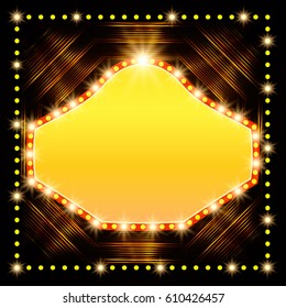 Abstract shining retro light banner. Vector illustration