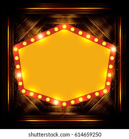 Abstract shining retro light banner. Vector illustration