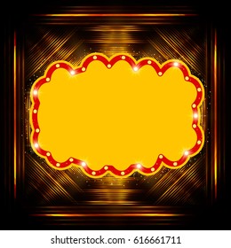 Abstract shining retro light banner. Vector illustration