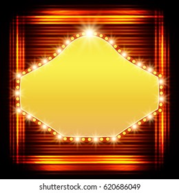 Abstract shining retro light banner. Vector illustration