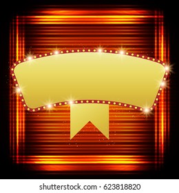 Abstract shining retro light banner. Vector illustration