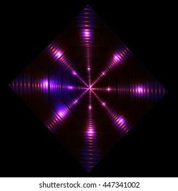 Abstract shining shape. Vector design element on dark background.