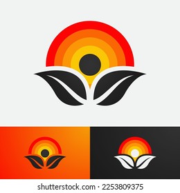 plantilla de logotipo de sol brillante abstracto con color de gradación para el diseño de la empresa