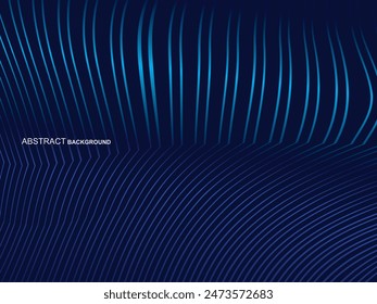 Abstract shining wave lines on blue background. Dynamic wave pattern. Modern wavy lines. Futuristic technology concept, for banners, posters, brochures, flyers, certificates, websites, etc.