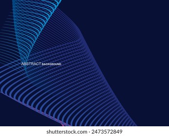 Abstract shining wave lines on blue background. Dynamic wave pattern. Modern wavy lines. Futuristic technology concept, for banners, posters, brochures, flyers, certificates, websites, etc.