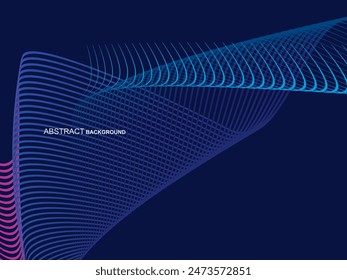 Abstract shining wave lines on blue background. Dynamic wave pattern. Modern wavy lines. Futuristic technology concept, for banners, posters, brochures, flyers, certificates, websites, etc.