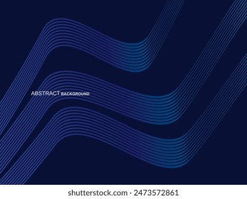 Abstract shining wave lines on blue background. Dynamic wave pattern. Modern wavy lines. Futuristic technology concept, for banners, posters, brochures, flyers, certificates, websites, etc.