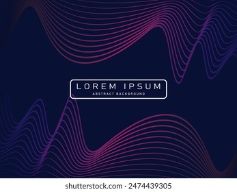 Abstractas líneas de onda brillantes sobre fondo azul. Patrón de onda dinámica. Líneas onduladas fluidas modernas. Concepto de tecnología futurista. Adecuado para Anuncios, carteles, portadas, folletos, volantes, Sitios web, etc.